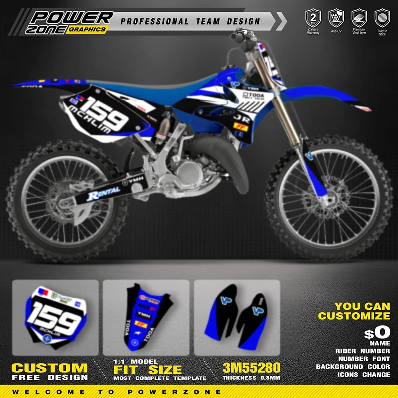 PowerZone Custom Team Motorcycle Full Sticker Graphics Kit For YAMAHA YZ125 YZ250 2002-2014 Number Name Custom Sticker 11
PowerZone Custom Team Motorcycle Full Sticker Graphics Kit For YAMAHA YZ125 YZ250 2002-2014 Number Name Custom Sticker 11