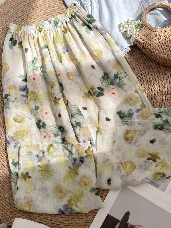 Washed Cotton Linen Wide Leg Pants Elastic Waist Casual Summer Leisure Artistic Women's plus Size Trousers Breathable
Washed Cotton Linen Wide Leg Pants Elastic Waist Casual Summer Leisure Artistic Women's plus Size Trousers Breathable