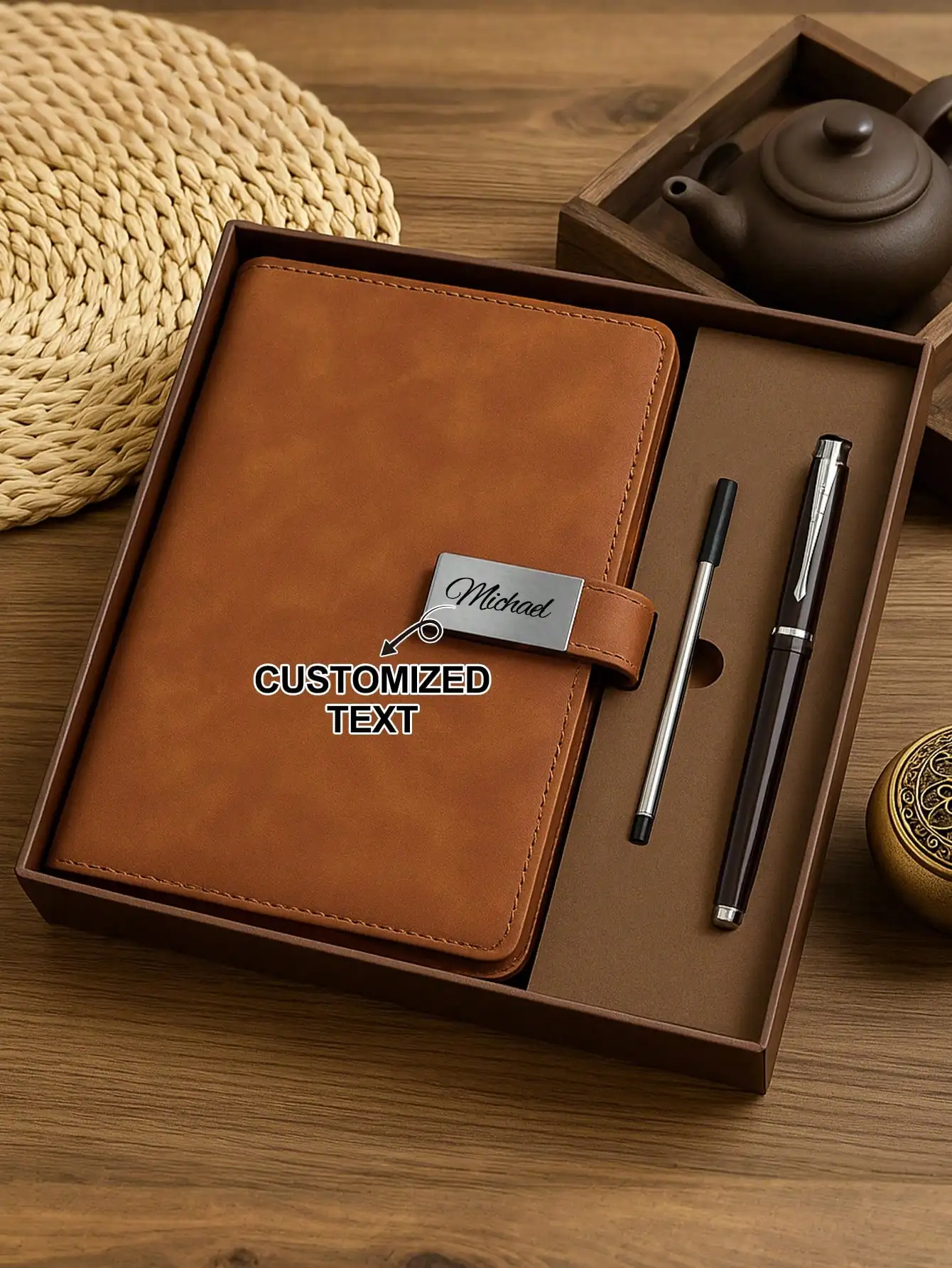 Personalized A5 Leather Journal with Pen – Custom Name, Perfect for Graduation & Teacher Gifts
Personalized A5 Leather Journal with Pen – Custom Name, Perfect for Graduation & Teacher Gifts