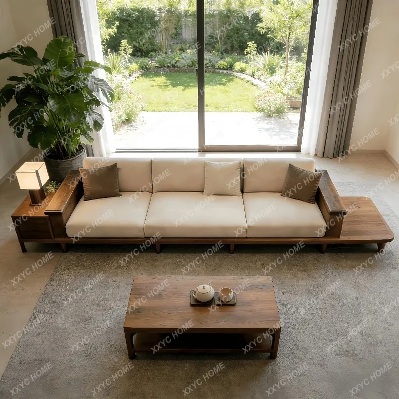 L New Chinese style, solid wood living room sofa, high-end, simple three-person straight row
L New Chinese style, solid wood living room sofa, high-end, simple three-person straight row