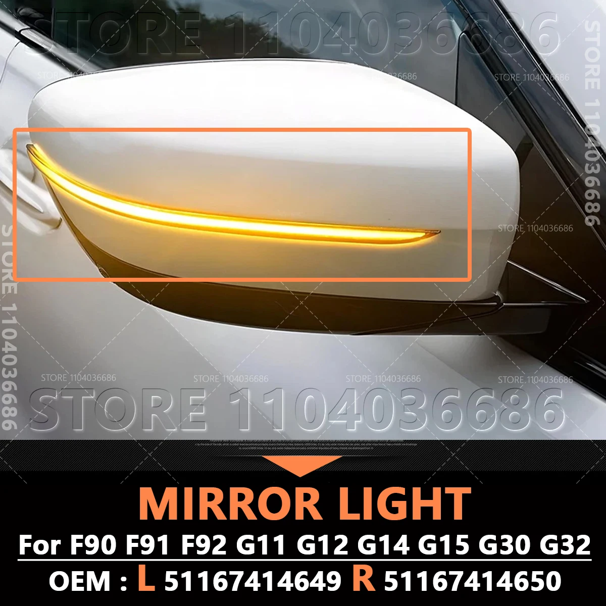 Для BMW серии 5/6/7/8/M5/M8 2016-2024 гг. (F90 F91 F92 G11 G12 G14 G15 G30 G32) Зеркальный указатель поворота 51167414649 51167414650
Для BMW серии 5/6/7/8/M5/M8 2016-2024 гг. (F90 F91 F92 G11 G12 G14 G15 G30 G32) Зеркальный указатель поворота 51167414649 51167414650