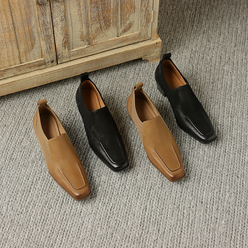 Women Pumps Loafers Kid Suede Concise Shoes Women Black Brown Square Toe Lady Shoes Spring Summer Autumn Elegant Y110
Women Pumps Loafers Kid Suede Concise Shoes Women Black Brown Square Toe Lady Shoes Spring Summer Autumn Elegant Y110