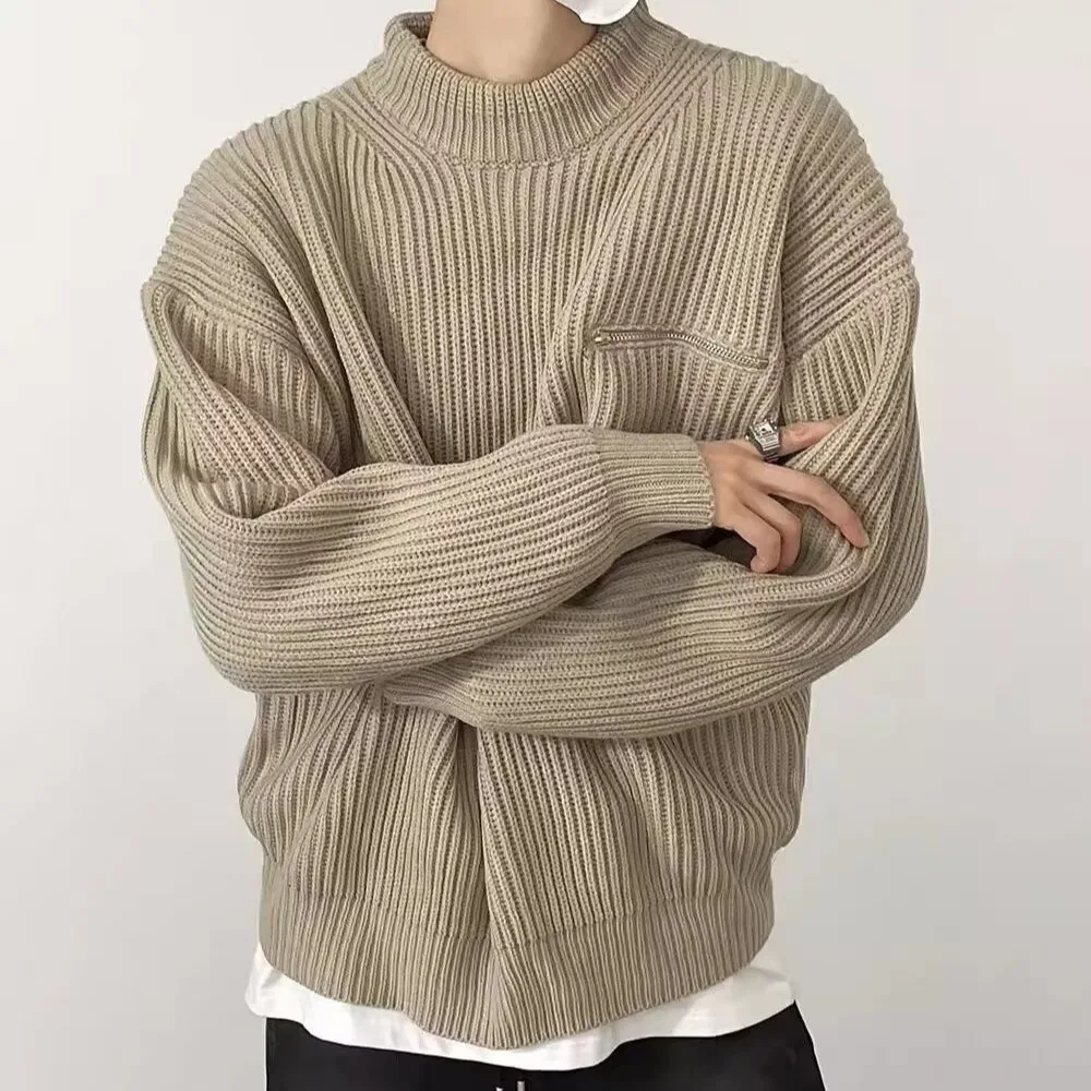 Мужской повседневный свободный трикотаж, тяжелый термобелье на молнии, пальто в американском стиле ретро, осенне-зимний теплый пуловер, свитер
Мужской повседневный свободный трикотаж, тяжелый термобелье на молнии, пальто в американском стиле ретро, осенне-зимний теплый пуловер, свитер