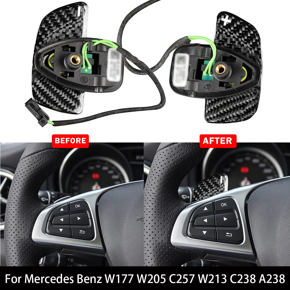 2 Pcs/Set Carbon Fiber Car Steering Wheel Paddle Shift Paddle Extension For Mercedes Benz W177 W205 C257 W213 C238 A238
2 Pcs/Set Carbon Fiber Car Steering Wheel Paddle Shift Paddle Extension For Mercedes Benz W177 W205 C257 W213 C238 A238