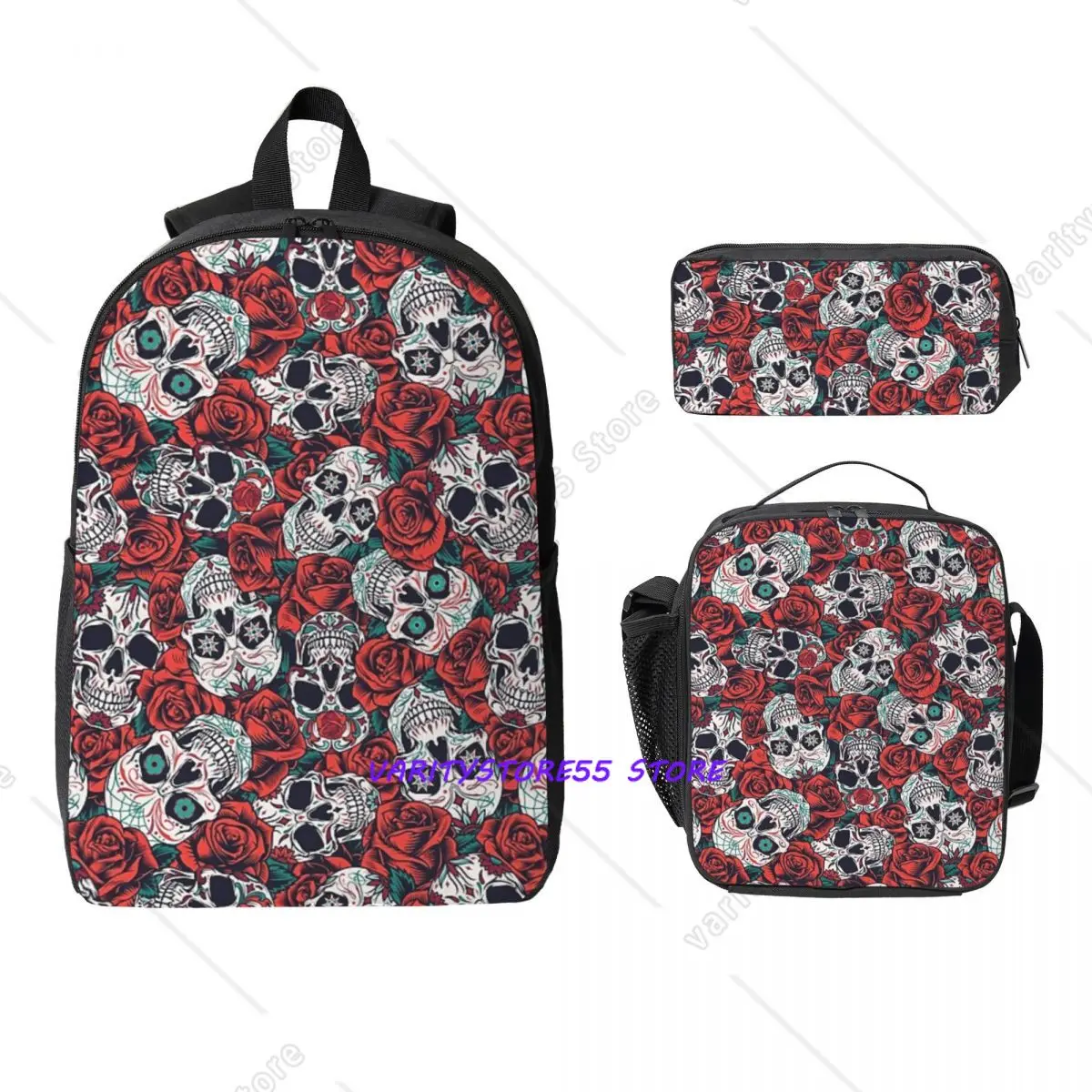 Vintage Floral Skull Roses Backpack Student BookBag School Bag Computer Shoulder Bags 3ps Insulated Lunch Bag Pencil Case
Vintage Floral Skull Roses Backpack Student BookBag School Bag Computer Shoulder Bags 3ps Insulated Lunch Bag Pencil Case