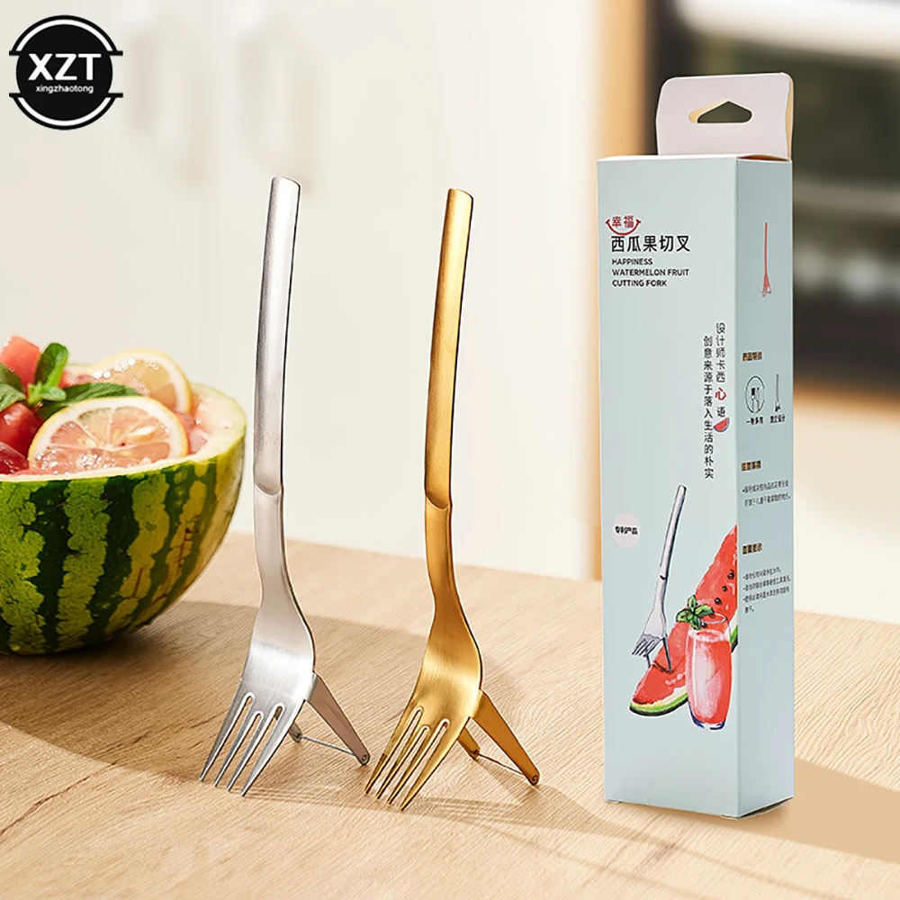 2-in-1 Watermelon Slicer with Fork Multi-purpose Durable Watermelon Cutting Fork Stainless Steel for Fruit Plate Kitchen Gadgets
2-in-1 Watermelon Slicer with Fork Multi-purpose Durable Watermelon Cutting Fork Stainless Steel for Fruit Plate Kitchen Gadgets