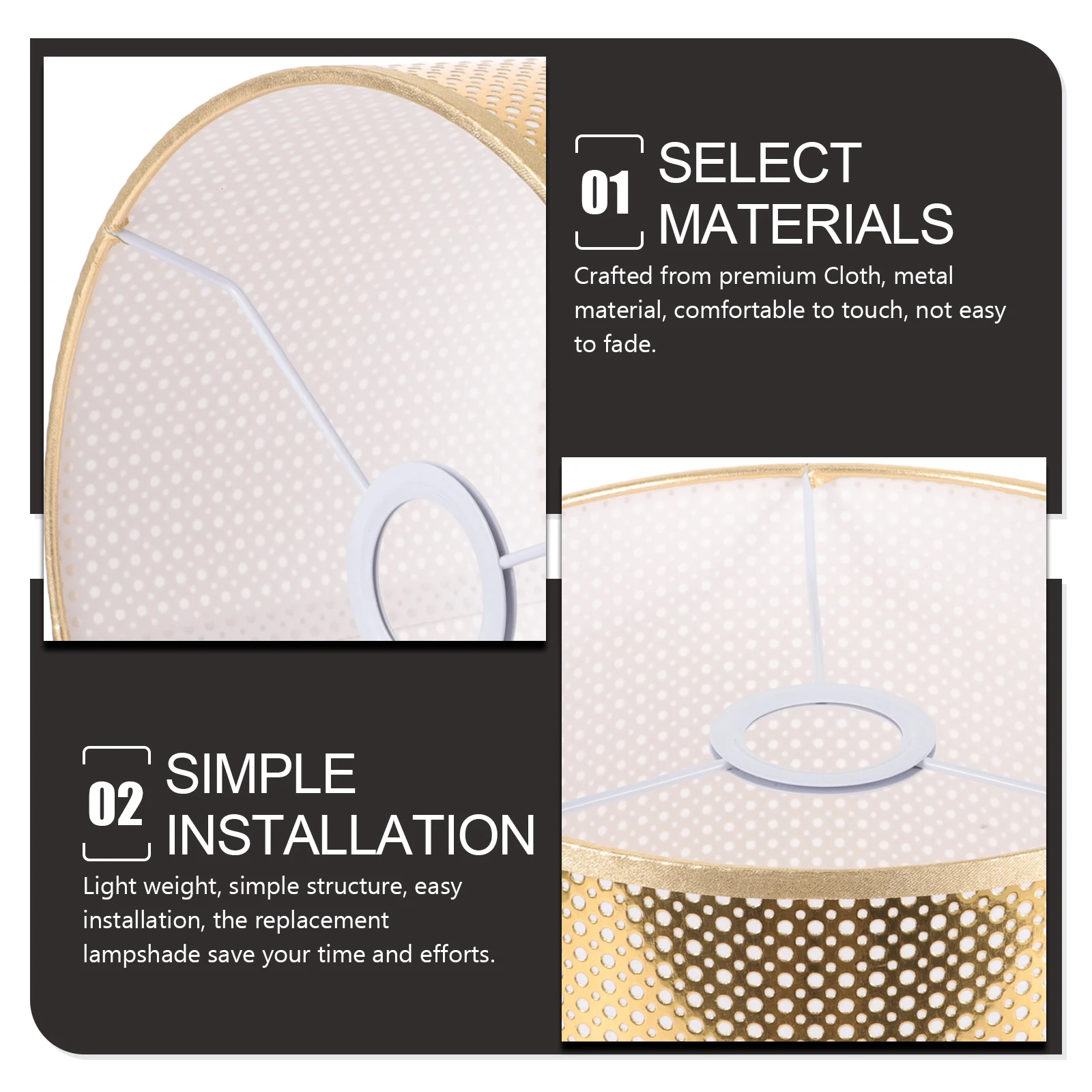 E27 Lamp Shades for Table Lamps Large Drum Light Cover Replacement Golden Bedside Warm Mood Decorative Practical Gifts
E27 Lamp Shades for Table Lamps Large Drum Light Cover Replacement Golden Bedside Warm Mood Decorative Practical Gifts