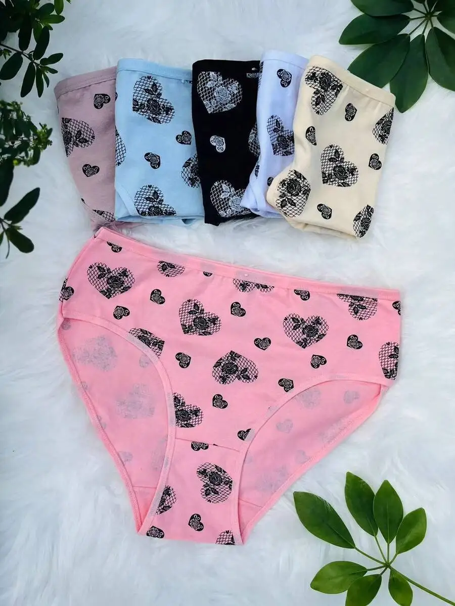 6pcs Cotton Women Seamless Heart Print Briefs Soft Breathable Panties For Adult
6pcs Cotton Women Seamless Heart Print Briefs Soft Breathable Panties For Adult