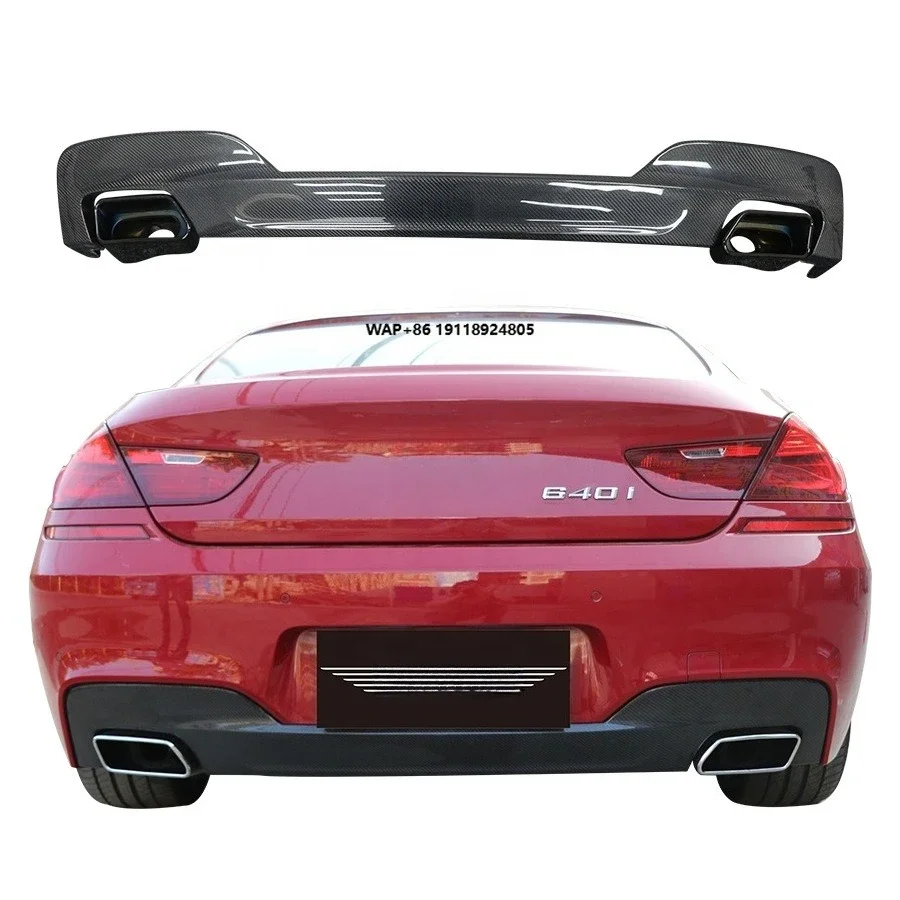 Carbon Fiber Rear Diffuser for 6 Series 640i M Sport Bumper Lip Splitter with Square Exhaust Tail Mouth
Carbon Fiber Rear Diffuser for 6 Series 640i M Sport Bumper Lip Splitter with Square Exhaust Tail Mouth