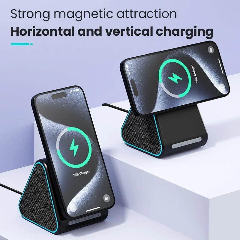 Multifunctional Wireless Charger with Bluetooth 5.0 Speaker, 15W Fast Charging Stand, Play Music While Charging for IPhone
Multifunctional Wireless Charger with Bluetooth 5.0 Speaker, 15W Fast Charging Stand, Play Music While Charging for IPhone