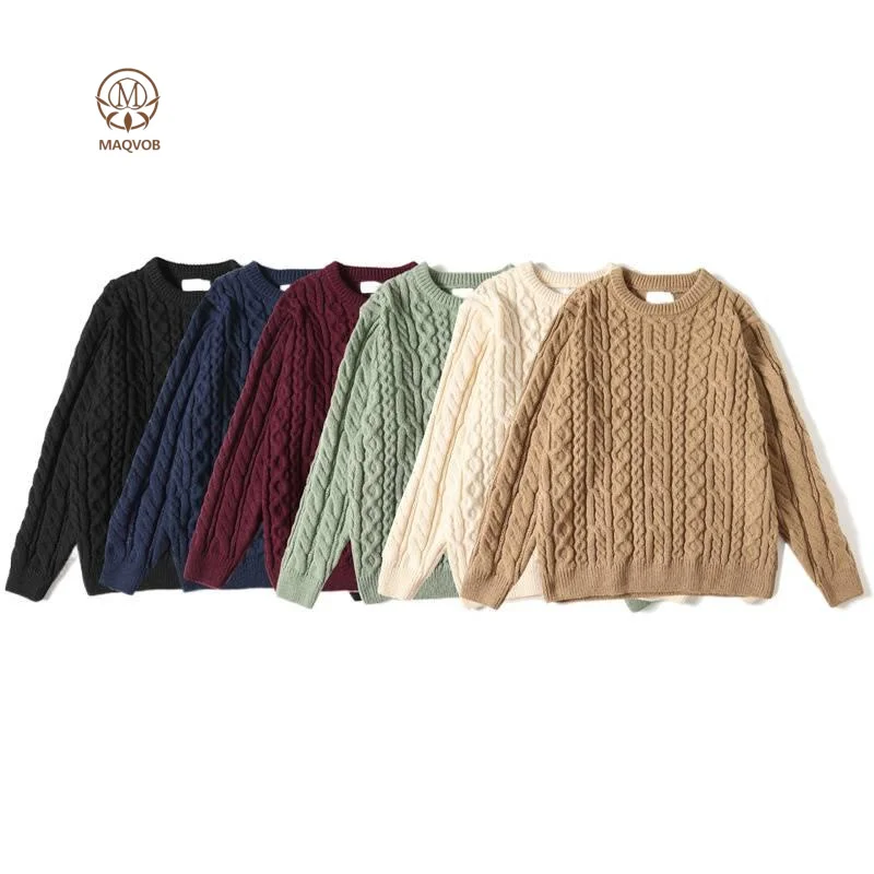 MAQVOB EU US Size Top Quality Mens Cable Knit Pullover Sweater Winter Crew Neck Long Sleeve Ribbed Vintage Sweaters
MAQVOB EU US Size Top Quality Mens Cable Knit Pullover Sweater Winter Crew Neck Long Sleeve Ribbed Vintage Sweaters
