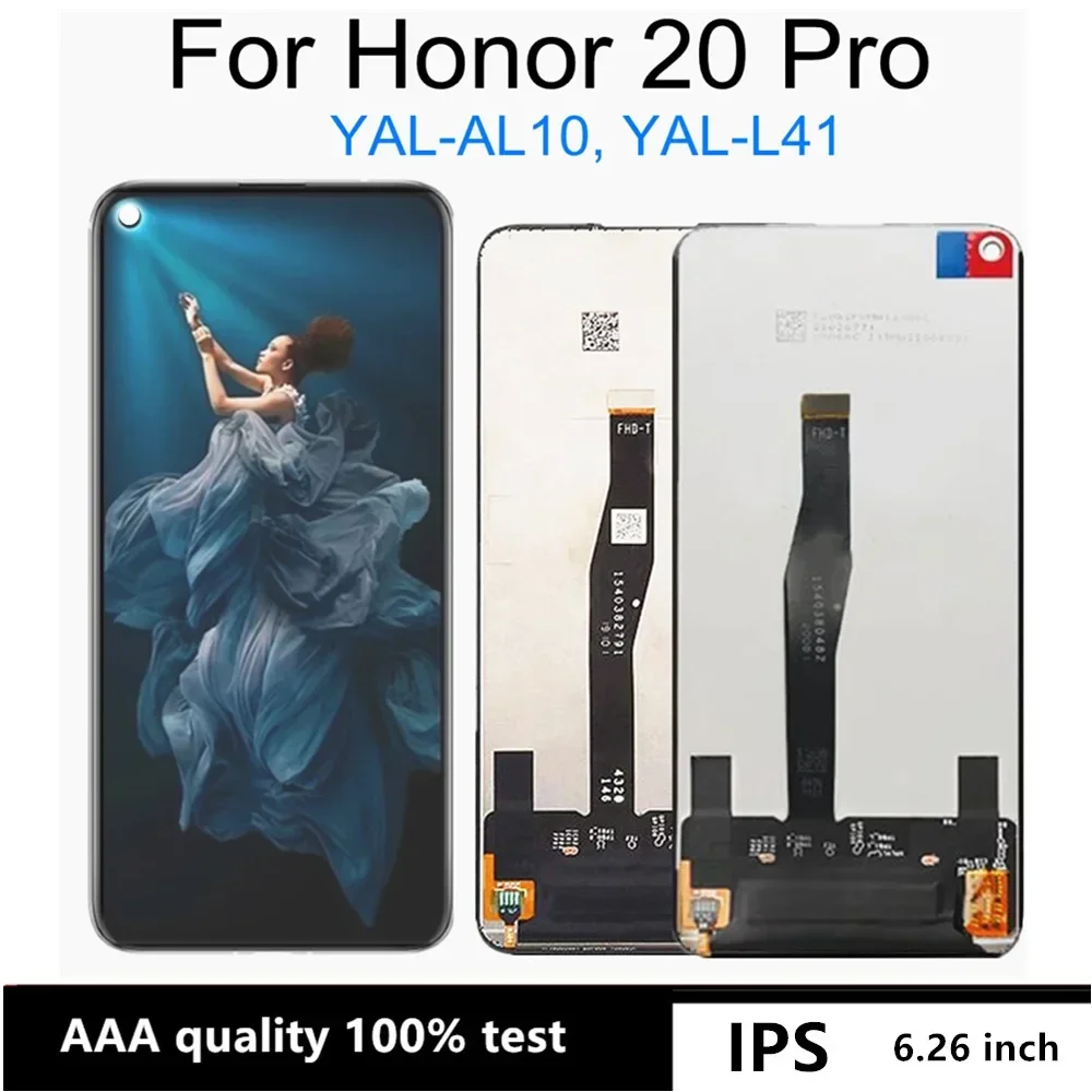 6.26" Huawei Honor 20 Pro LCD Display Touch Screen Digitizer Assembly, YAL-AL10, YAL-L41
6.26" Huawei Honor 20 Pro LCD Display Touch Screen Digitizer Assembly, YAL-AL10, YAL-L41