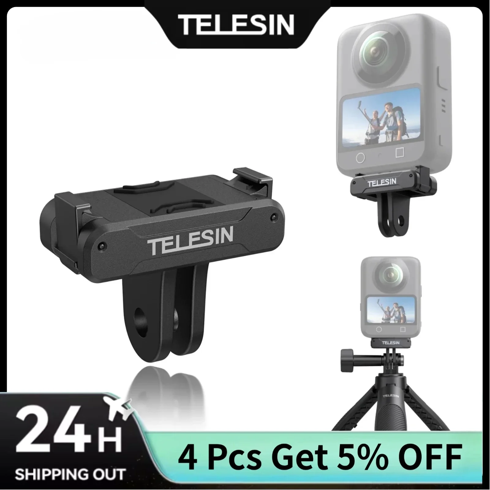 TELESIN Magnetic Two-Claw Adapter for DJI OSMO 360 Action 5 4 3 Qucik-Release Aluminium alloy Adapter Action Camera Accessories
TELESIN Magnetic Two-Claw Adapter for DJI OSMO 360 Action 5 4 3 Qucik-Release Aluminium alloy Adapter Action Camera Accessories