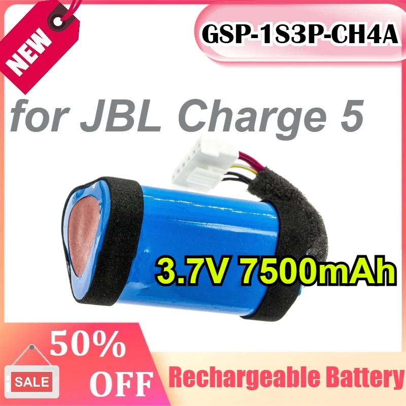 GSP-1S3P-CH4A 3.7V 7500mAh Battery for JBL Charge 5 Rechargeable Replacement Battery
GSP-1S3P-CH4A 3.7V 7500mAh Battery for JBL Charge 5 Rechargeable Replacement Battery