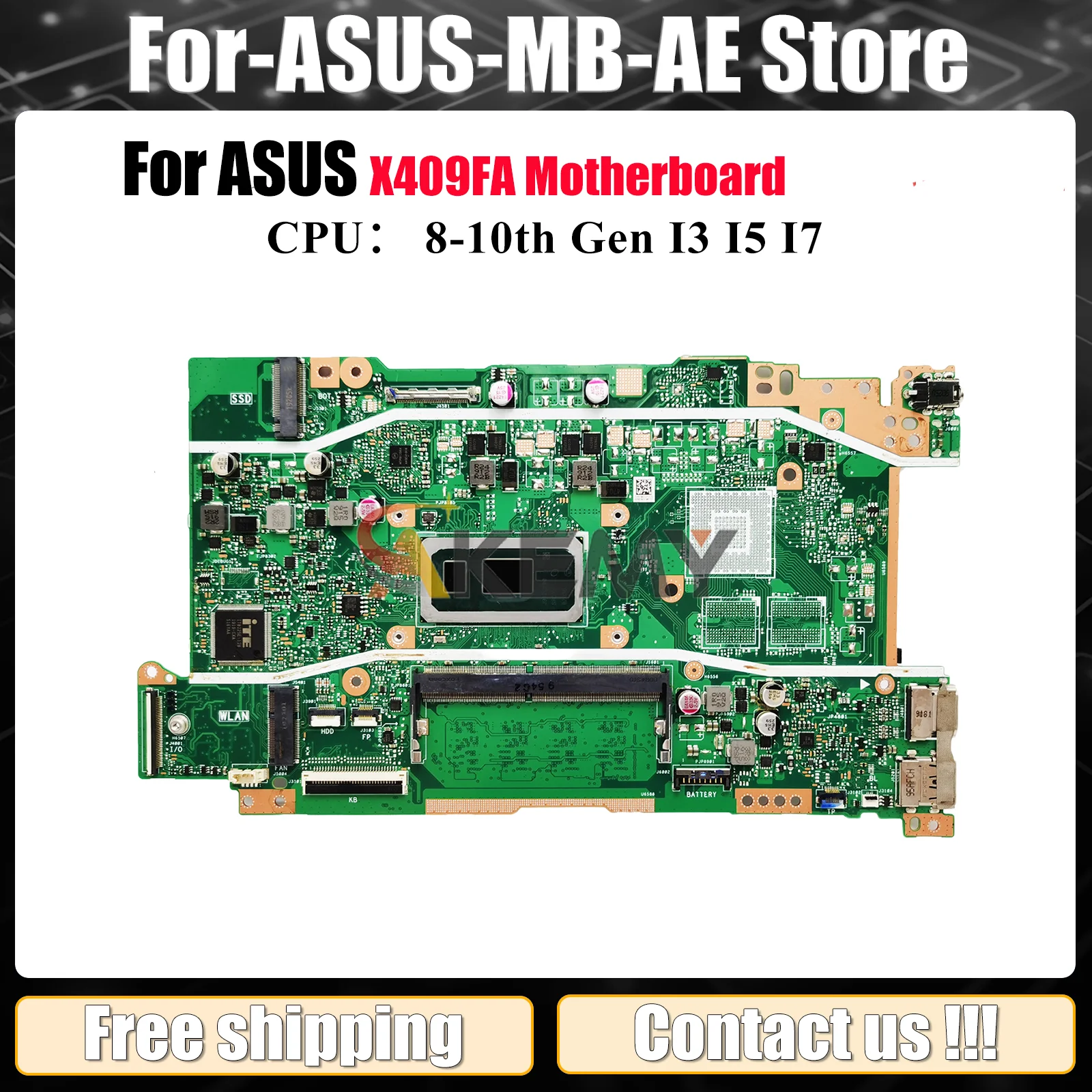 X409FA Laptop Motherboard For ASUS X409F Y4200F X509FL F409F A409F X509FJ X509FAC X509FB Mainboard With I3 I5 I7 CPU 100% tests
X409FA Laptop Motherboard For ASUS X409F Y4200F X509FL F409F A409F X509FJ X509FAC X509FB Mainboard With I3 I5 I7 CPU 100% tests
