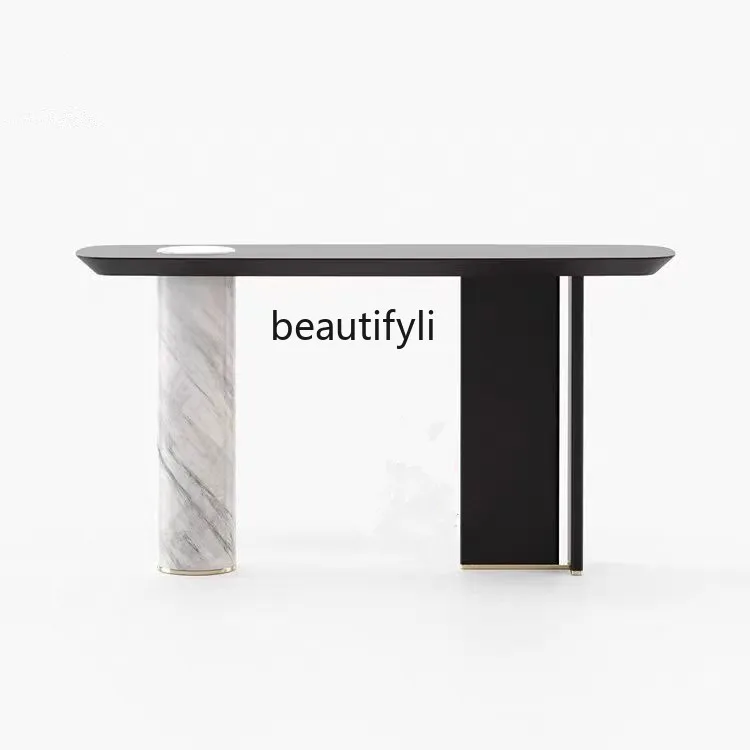 Solid wood entrance table modern simple living room marble end view table design plan 
Solid wood entrance table modern simple living room marble end view table design plan