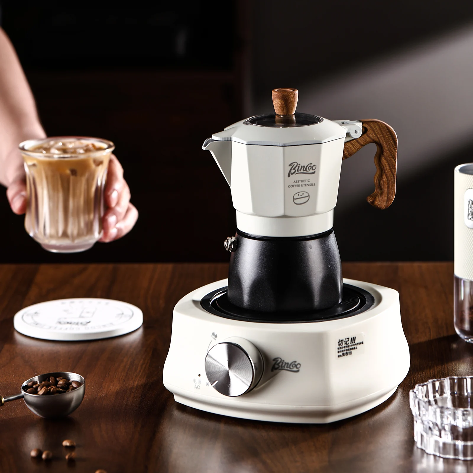 Bincoo Heated Dual Valve Moka Pot, Italian Espresso Maker, Portable Coffee Machine for Home/Office/Outdoor
Bincoo Heated Dual Valve Moka Pot, Italian Espresso Maker, Portable Coffee Machine for Home/Office/Outdoor