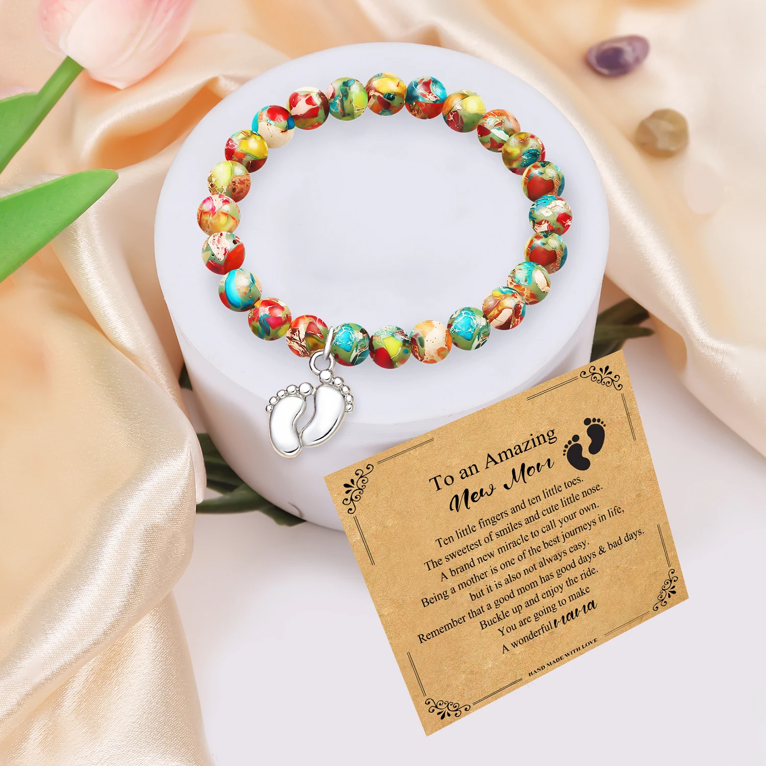 1PC Ideal Christmas Gift for New Mom,Elegant Little Feet Bracelet & Blessing, Meaningful Keepsake Gift for New Mom
1PC Ideal Christmas Gift for New Mom,Elegant Little Feet Bracelet & Blessing, Meaningful Keepsake Gift for New Mom