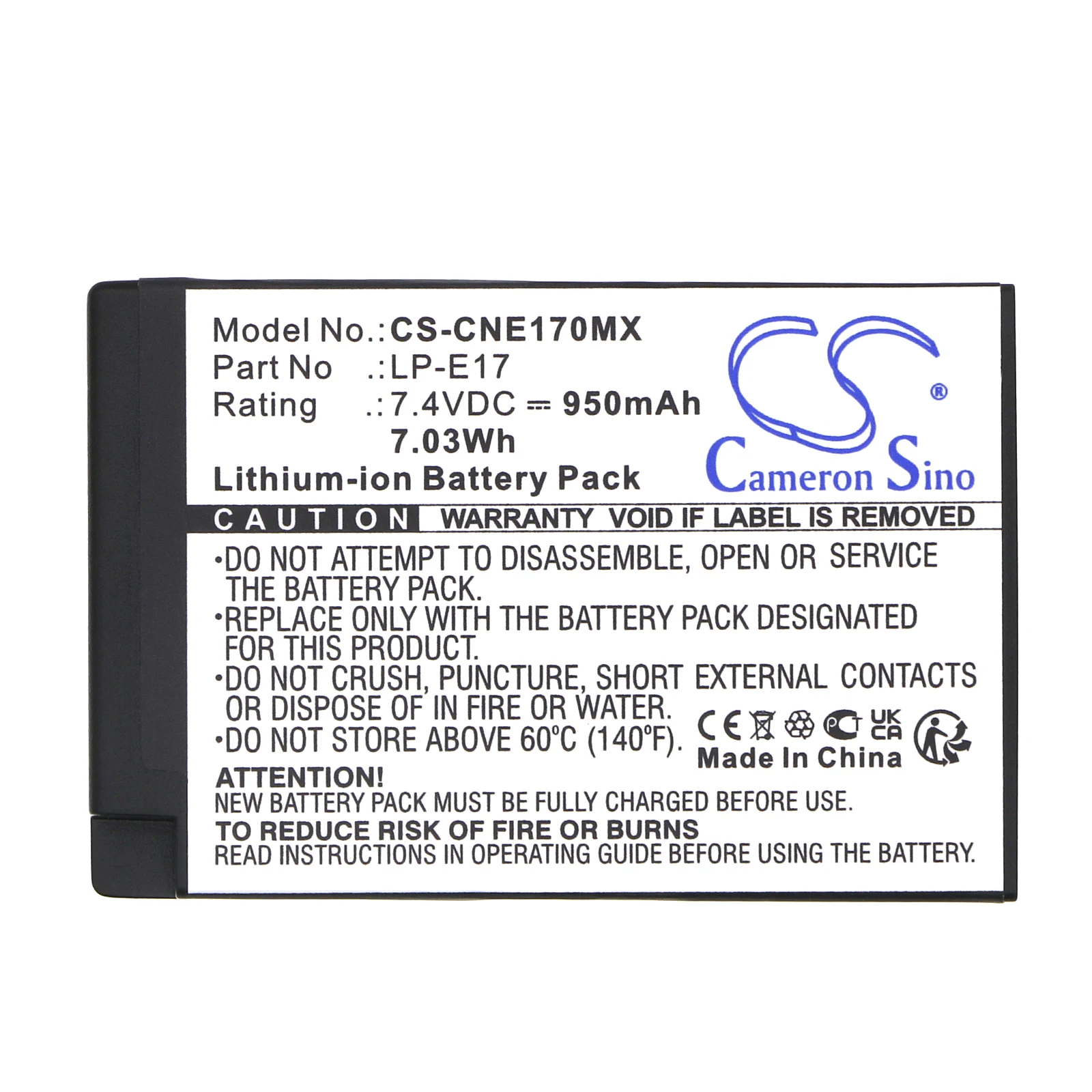 Li-ion Camera Battery for Canon, 7.4V 950mAh, Compatible Models: EOS Kiss X8i,EOS M3,EOS 750D,EOS 760D,EOS Rebel T6i,EOS 250D
Li-ion Camera Battery for Canon, 7.4V 950mAh, Compatible Models: EOS Kiss X8i,EOS M3,EOS 750D,EOS 760D,EOS Rebel T6i,EOS 250D