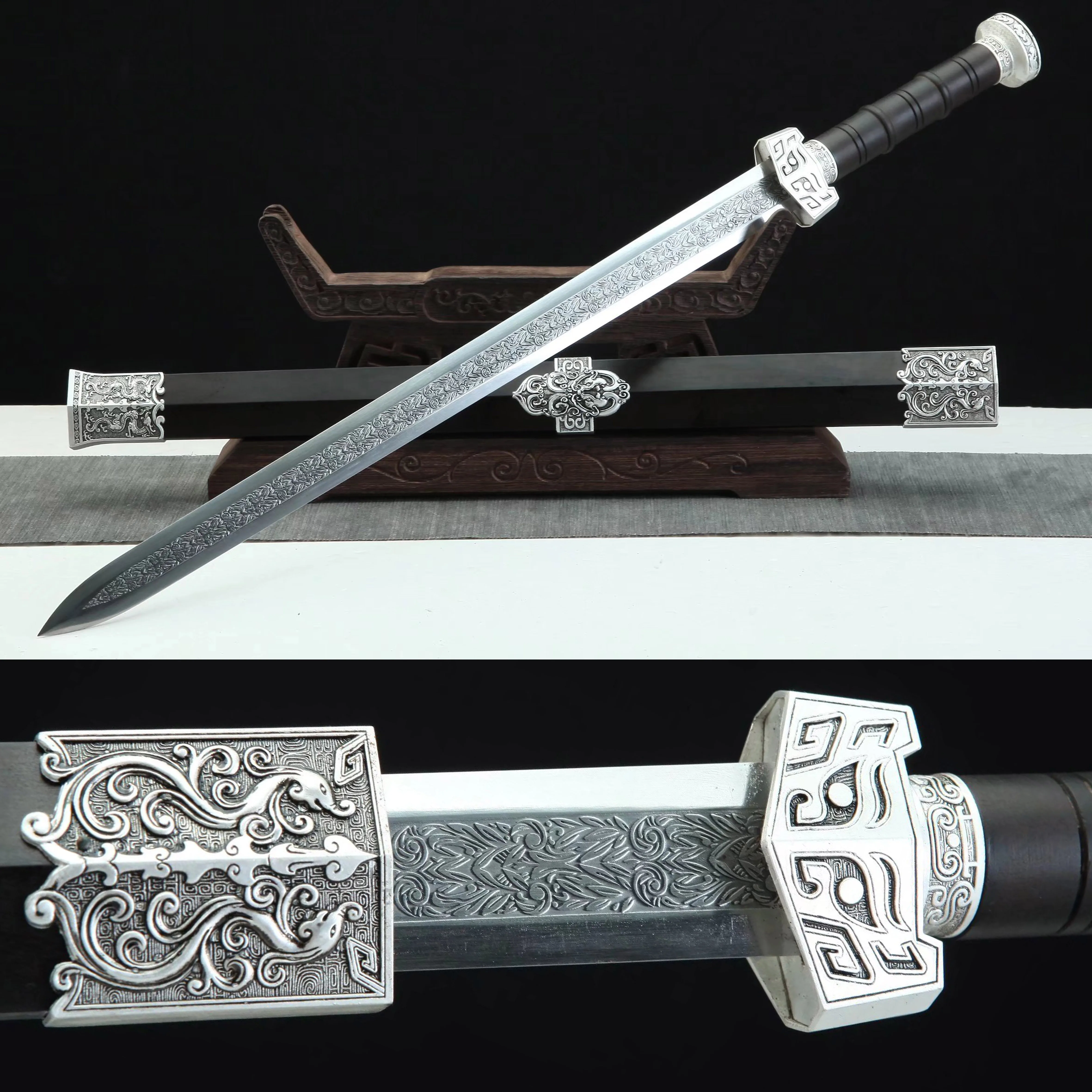 76cm Chinese Samurai Sword - Carbon steel blade, sharp katana. Gift for martial arts enthusiasts. Ebony hilt. Ready for combat
76cm Chinese Samurai Sword - Carbon steel blade, sharp katana. Gift for martial arts enthusiasts. Ebony hilt. Ready for combat