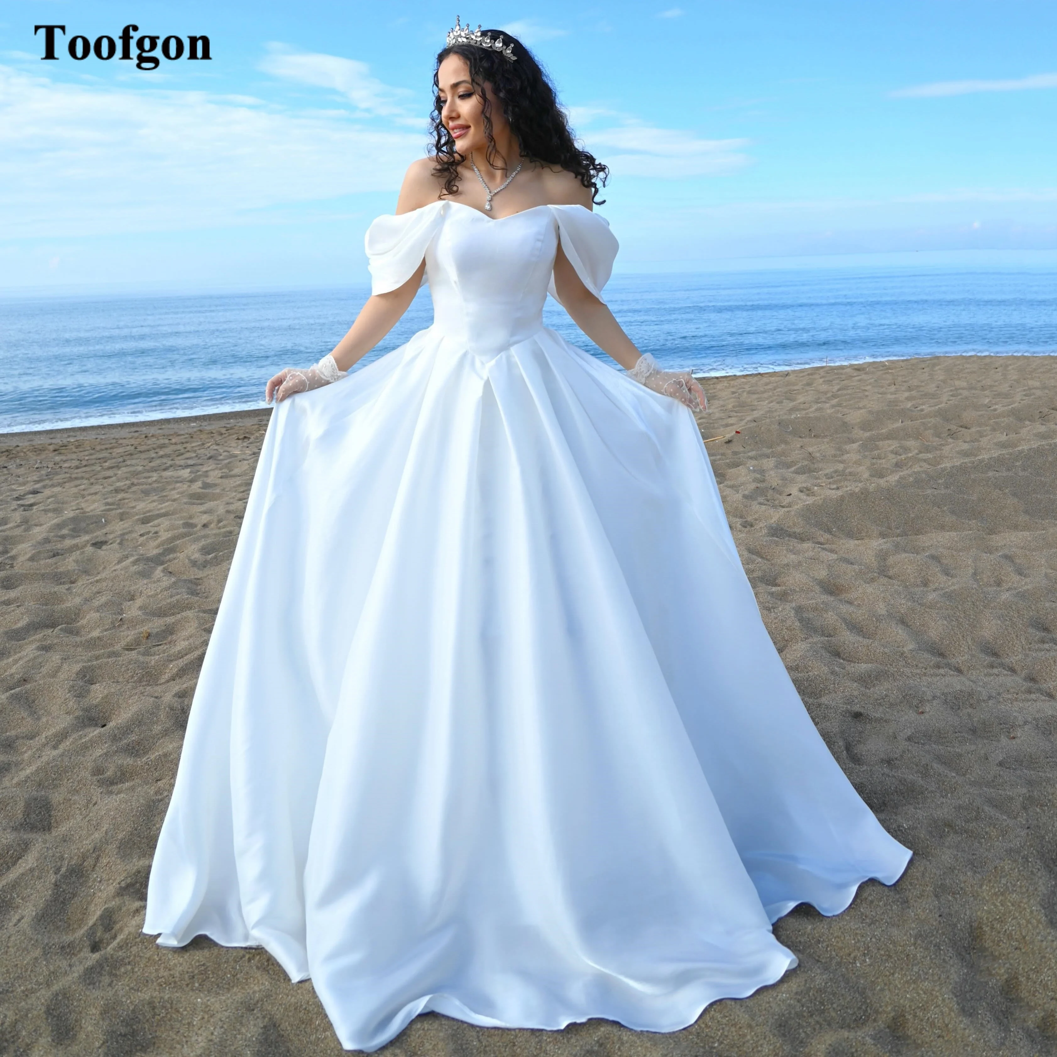 Toofgon White Soft Satin Customized Wedding Dresses Off The Shoulder Bride Dress Corset Bridal Photography Gowns Formal Party
Toofgon White Soft Satin Customized Wedding Dresses Off The Shoulder Bride Dress Corset Bridal Photography Gowns Formal Party