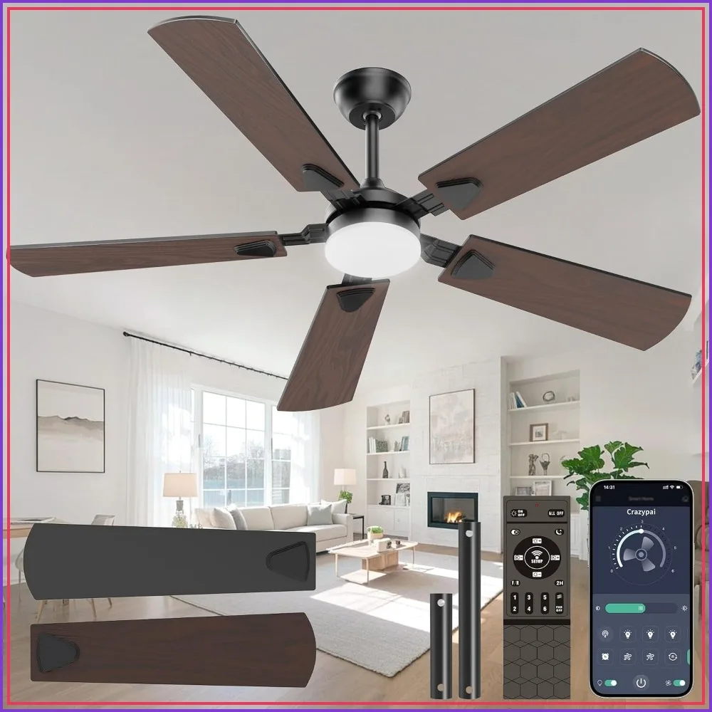 52 Inch Ceiling Fan with Lights, Remote Control, DC Reversible Motor, Noiseless, 3CCT, for Bedroom, Living Room, Indoor/Outdoor
52 Inch Ceiling Fan with Lights, Remote Control, DC Reversible Motor, Noiseless, 3CCT, for Bedroom, Living Room, Indoor/Outdoor