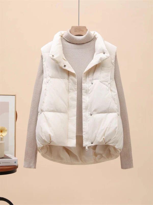 Женский пуховый жилет в Корейском стиле, свободный, легкий, осенне-зимний, белый, модный, с воротником-стойкой, верхняя одежда, стеганый топ
Женский пуховый жилет в Корейском стиле, свободный, легкий, осенне-зимний, белый, модный, с воротником-стойкой, верхняя одежда, стеганый топ