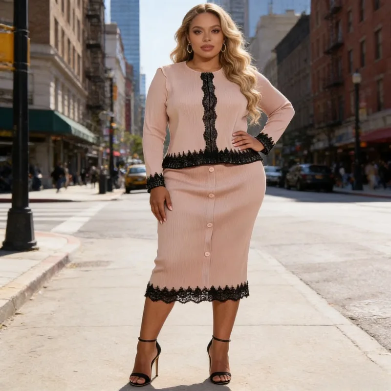 Miyake Pleated Skirt Suit Plisse 2026 Spring New Lace Splicing Cardigan+half-body Skirt 2-piece Suit Plus Size Women's Clothing
Miyake Pleated Skirt Suit Plisse 2026 Spring New Lace Splicing Cardigan+half-body Skirt 2-piece Suit Plus Size Women's Clothing