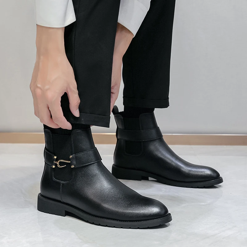 Retro Brand Fashion Autumn Men's Comfortable Ankle Boots British Gentlemen Black/Brown Breathable Pointed High Top Leather Boots
Retro Brand Fashion Autumn Men's Comfortable Ankle Boots British Gentlemen Black/Brown Breathable Pointed High Top Leather Boots