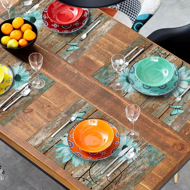 Простая прямоугольная подставка для тарелок с рисунком сине-зеленых ромашек, с ретро-дизайном, противоскользящая и термостойкая, для декора ресторанов и кухонь
Простая прямоугольная подставка для тарелок с рисунком сине-зеленых ромашек, с ретро-дизайном, противоскользящая и термостойкая, для декора ресторанов и кухонь