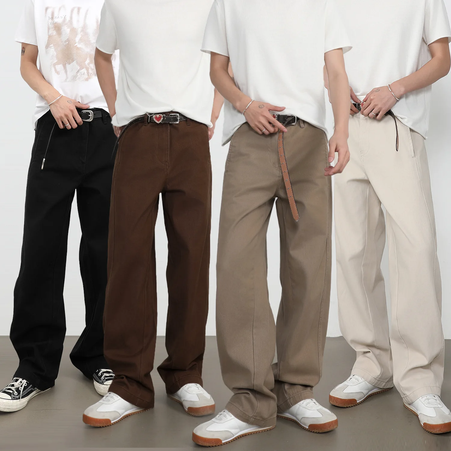 Vintage Fashion Men's Solid Color Simple Basic Trendy Casual Straight Loose Jeans Pants Male Four Seasons Denim Trousers Clothes
Vintage Fashion Men's Solid Color Simple Basic Trendy Casual Straight Loose Jeans Pants Male Four Seasons Denim Trousers Clothes