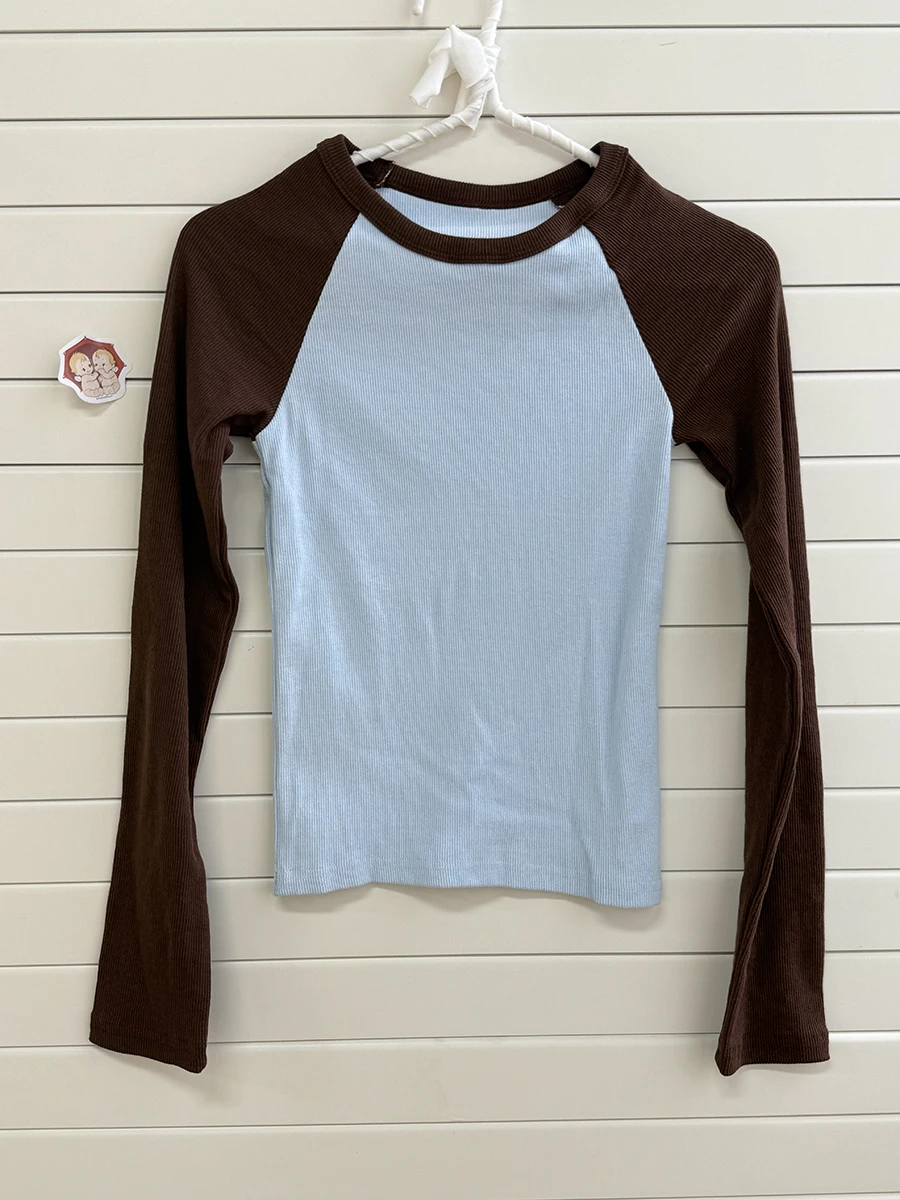 Retro Patchwork Ribbed T-shirt Women Autumn Casual Cotton Round Neck Long Sleeve Tee Shirt Vintage Preppy Style Y2K T Shirt Tops
Retro Patchwork Ribbed T-shirt Women Autumn Casual Cotton Round Neck Long Sleeve Tee Shirt Vintage Preppy Style Y2K T Shirt Tops