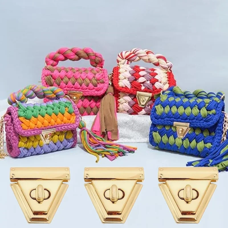 Metal Triangle Turn Lock Clasp Gold Purse Locks Hardware DIY Handbag Closure Buckle Replacement Lock For Crochet Knitted Bag
Metal Triangle Turn Lock Clasp Gold Purse Locks Hardware DIY Handbag Closure Buckle Replacement Lock For Crochet Knitted Bag