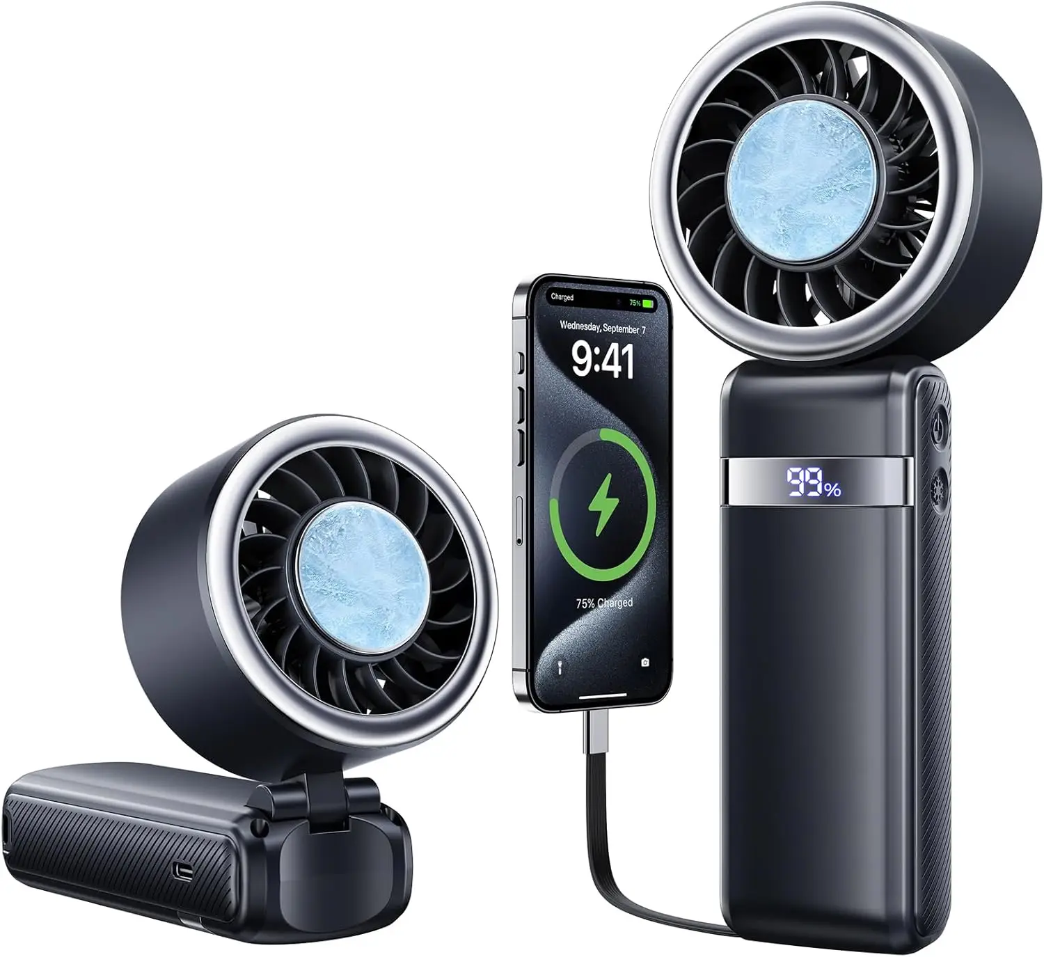 【2026 Upgrade】12000mAh Ice Cooling Portable Handheld Fan with 12W Fast Charging Personal Fan 25H Working Time 100 Speeds Turbo F
【2026 Upgrade】12000mAh Ice Cooling Portable Handheld Fan with 12W Fast Charging Personal Fan 25H Working Time 100 Speeds Turbo F