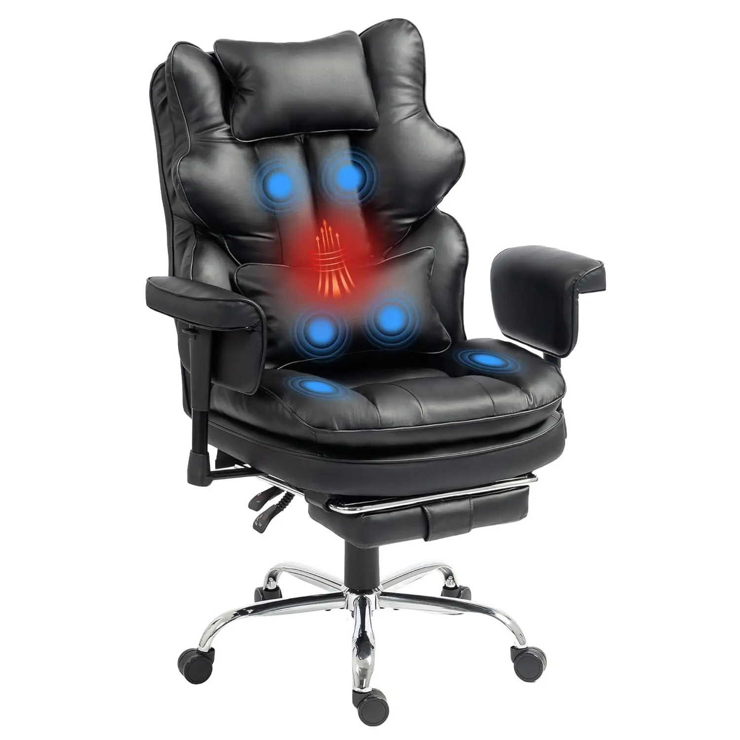 Big and Tall Massage Office Chair with Heat, Extra Wide Double-Layer Pocket Spring Cushion, High Back Reclining Gaming Chair wit
Big and Tall Massage Office Chair with Heat, Extra Wide Double-Layer Pocket Spring Cushion, High Back Reclining Gaming Chair wit