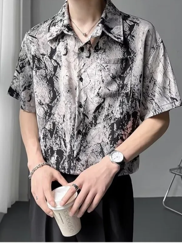 Loose Fit Ice Silk Short Sleeve Shirt Men's Summer Tie Dye Printed Breathable Casual Style Fashion Brand Outerwear Coat
Loose Fit Ice Silk Short Sleeve Shirt Men's Summer Tie Dye Printed Breathable Casual Style Fashion Brand Outerwear Coat