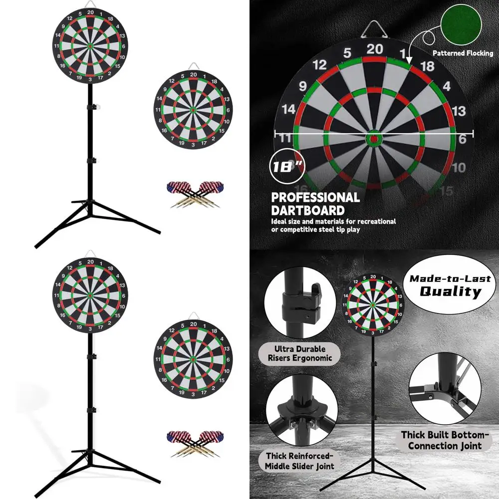 Portable Adjustable Height Dartboard Stand, 18 Board, 6 Darts, Ideal for Adults, Travel, Home, and Outdoor Games
Portable Adjustable Height Dartboard Stand, 18 Board, 6 Darts, Ideal for Adults, Travel, Home, and Outdoor Games