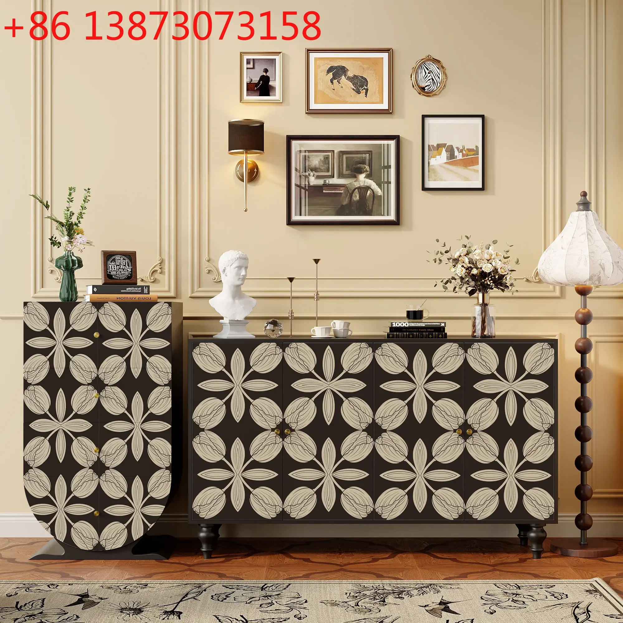 Solid wood French retro painted custom living room bedroom storage cabinet
Solid wood French retro painted custom living room bedroom storage cabinet