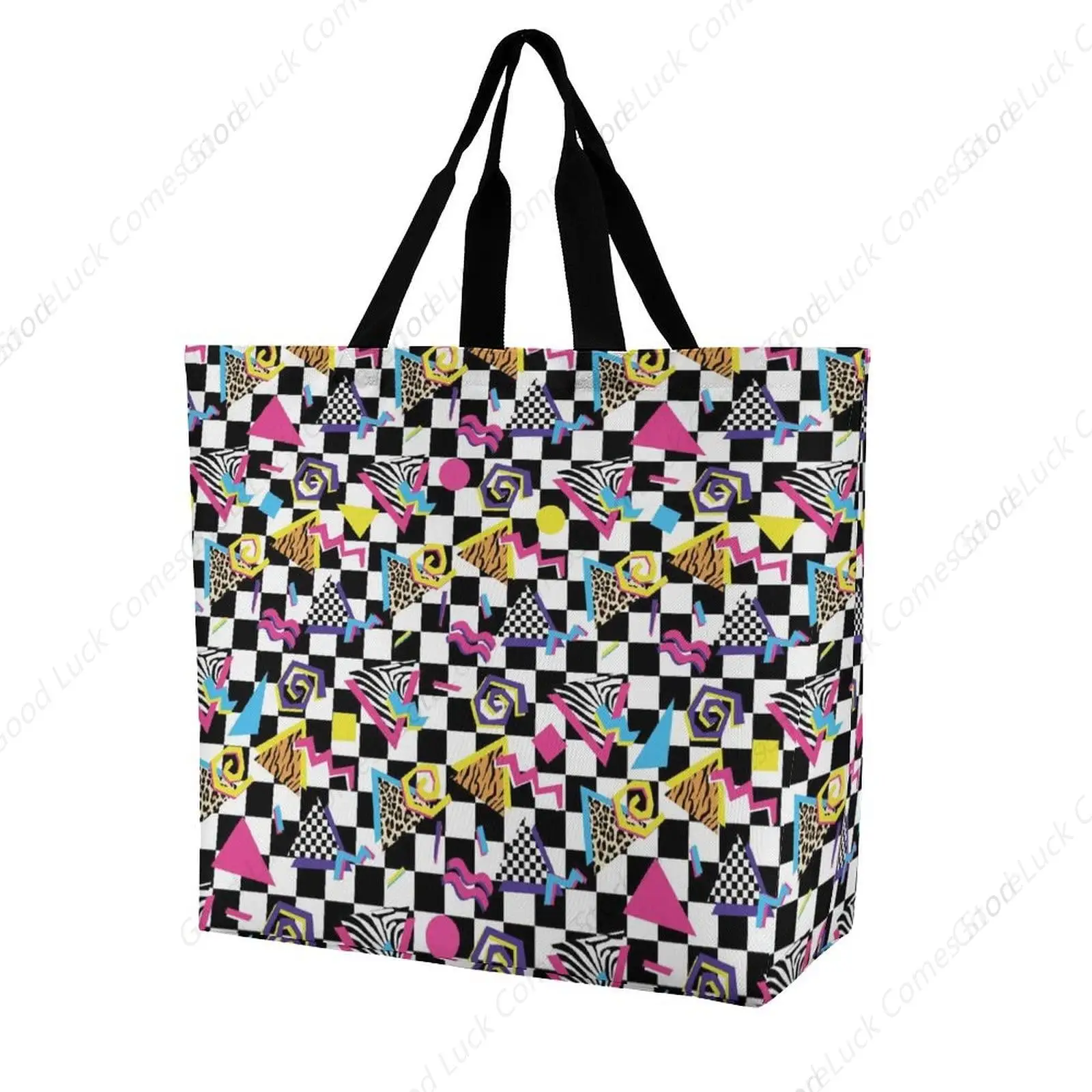 Grocery Tote Bag Eco-Friendly Reusable Totes, Black And White Checkered Retro 80s 90s Collapsible Shopping Bags for Women,
Grocery Tote Bag Eco-Friendly Reusable Totes, Black And White Checkered Retro 80s 90s Collapsible Shopping Bags for Women,