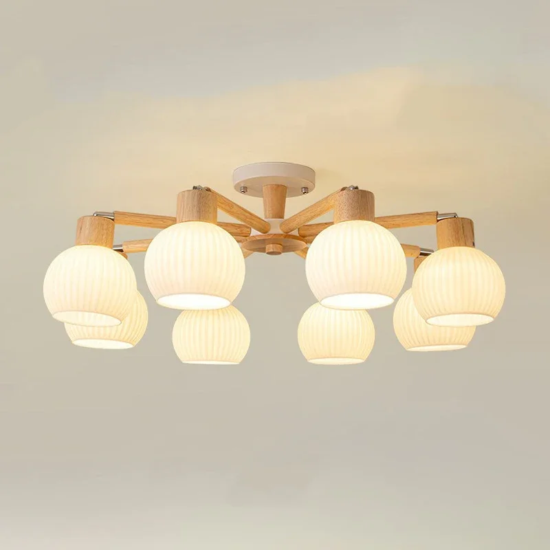 Nordic LED Chandlier with Glass Lampshades for Living Room Modern Bedroom Ceiling Lustres Lighting Wooden Pendant Lamps
Nordic LED Chandlier with Glass Lampshades for Living Room Modern Bedroom Ceiling Lustres Lighting Wooden Pendant Lamps