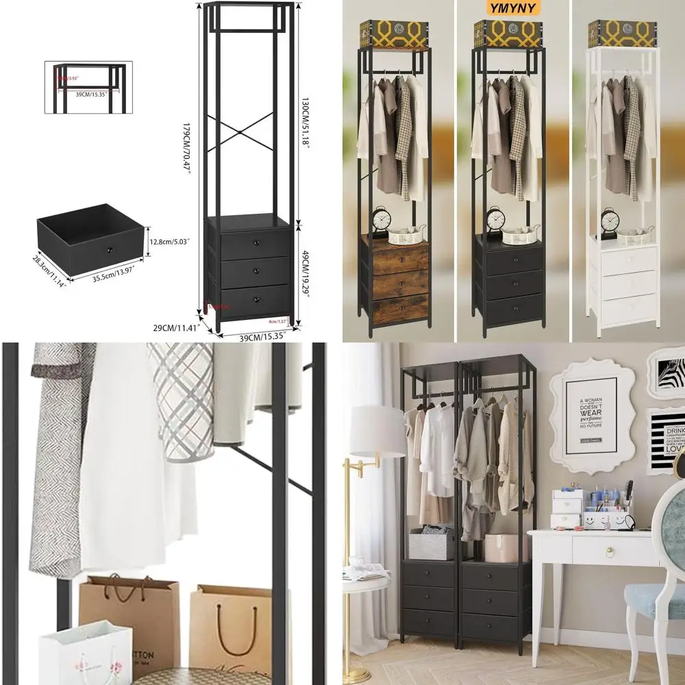 Отдельно стоящий высокий органайзер для шкафа с 3 тканевыми ящиками для подвешивания рубашек, пальто, черный, 15,35 л × 11,41 В × 70,47 Вт
Отдельно стоящий высокий органайзер для шкафа с 3 тканевыми ящиками для подвешивания рубашек, пальто, черный, 15,35 л × 11,41 В × 70,47 Вт