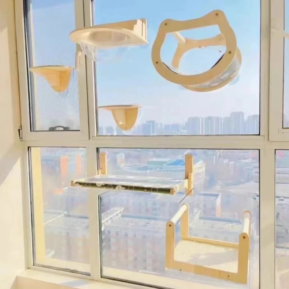 Solid Wood Suction Cup Cat Bed Balcony Glass Suspended Cat Hammock Cats Space Capsule Strong Load-bearing Capacity Pet Products
Solid Wood Suction Cup Cat Bed Balcony Glass Suspended Cat Hammock Cats Space Capsule Strong Load-bearing Capacity Pet Products