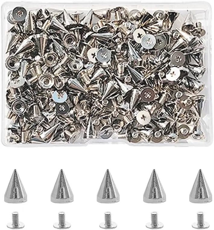 100 пар серебристых металлических конусных шипов 7x10 мм для одежды, кожаных ремней, крутых заклепок
100 пар серебристых металлических конусных шипов 7x10 мм для одежды, кожаных ремней, крутых заклепок