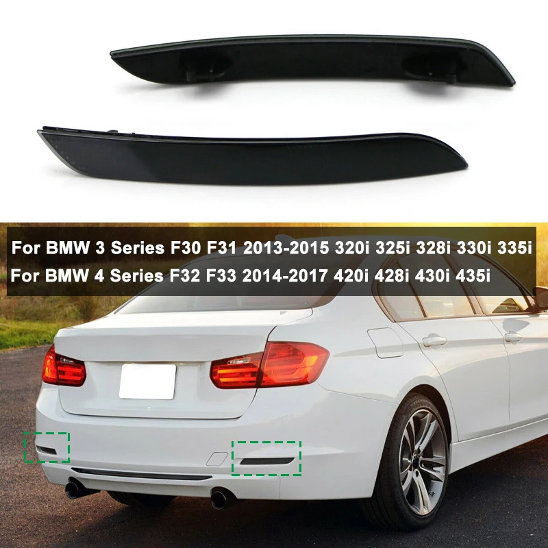 1 пара отражателей для заднего бампера BMW 3 серии F30 F31 2013-2015/BMW 4 серии F32 F33 2014-2017 (справа и слева)
1 пара отражателей для заднего бампера BMW 3 серии F30 F31 2013-2015/BMW 4 серии F32 F33 2014-2017 (справа и слева)