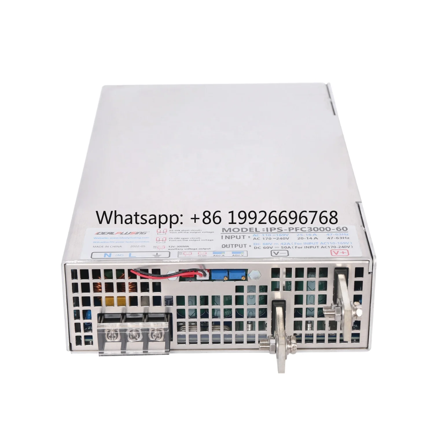 IPS-PFC3000-300 3000W 10A 300V 1~4kw Power Supply 24v 36V 60V Single Phase Switching Power Supply 48V with PFC Battery Charger
IPS-PFC3000-300 3000W 10A 300V 1~4kw Power Supply 24v 36V 60V Single Phase Switching Power Supply 48V with PFC Battery Charger