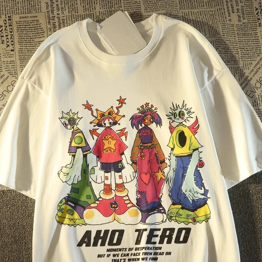 Japanese Kanji Anime Funny T Shirts Grunge Y2K Aesthetic Tops Pure Cotton Short Sleeve Summer Tops Loose Casual Kawaii Clothes
Japanese Kanji Anime Funny T Shirts Grunge Y2K Aesthetic Tops Pure Cotton Short Sleeve Summer Tops Loose Casual Kawaii Clothes