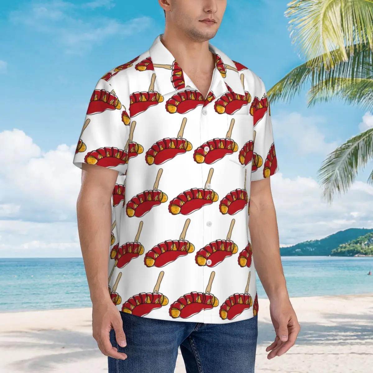 Currywurst Pure Hawaiian Shirts Fashion Men Short Sleeve Shirt for Summer Beach Men's Lapel Tops
Currywurst Pure Hawaiian Shirts Fashion Men Short Sleeve Shirt for Summer Beach Men's Lapel Tops
