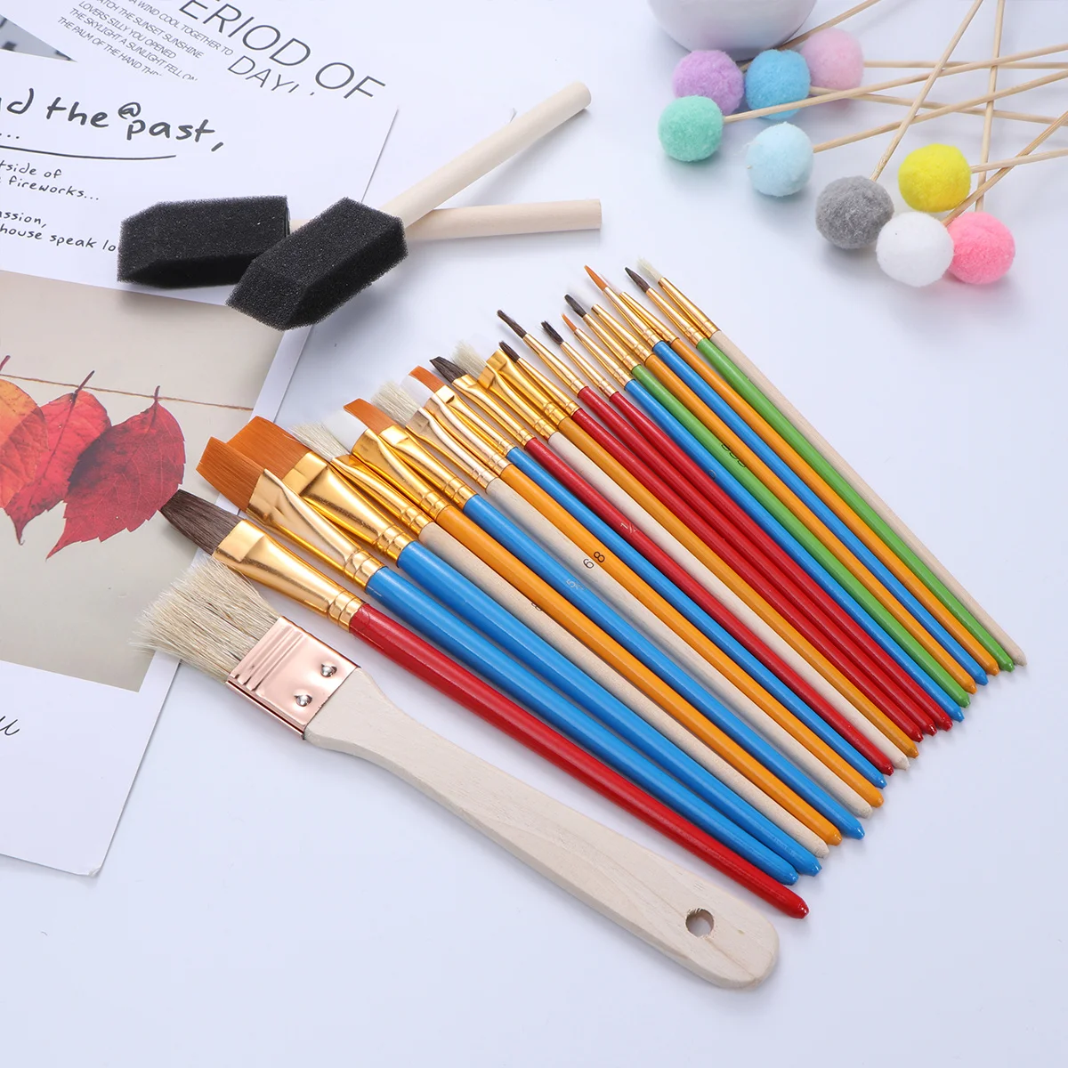25 pcs Painting Brush Set Round Pointed Tip Nylon Bristles Wood Handle For Watercolor Oil Acrylic Gouache Body Face Nail Art
25 pcs Painting Brush Set Round Pointed Tip Nylon Bristles Wood Handle For Watercolor Oil Acrylic Gouache Body Face Nail Art