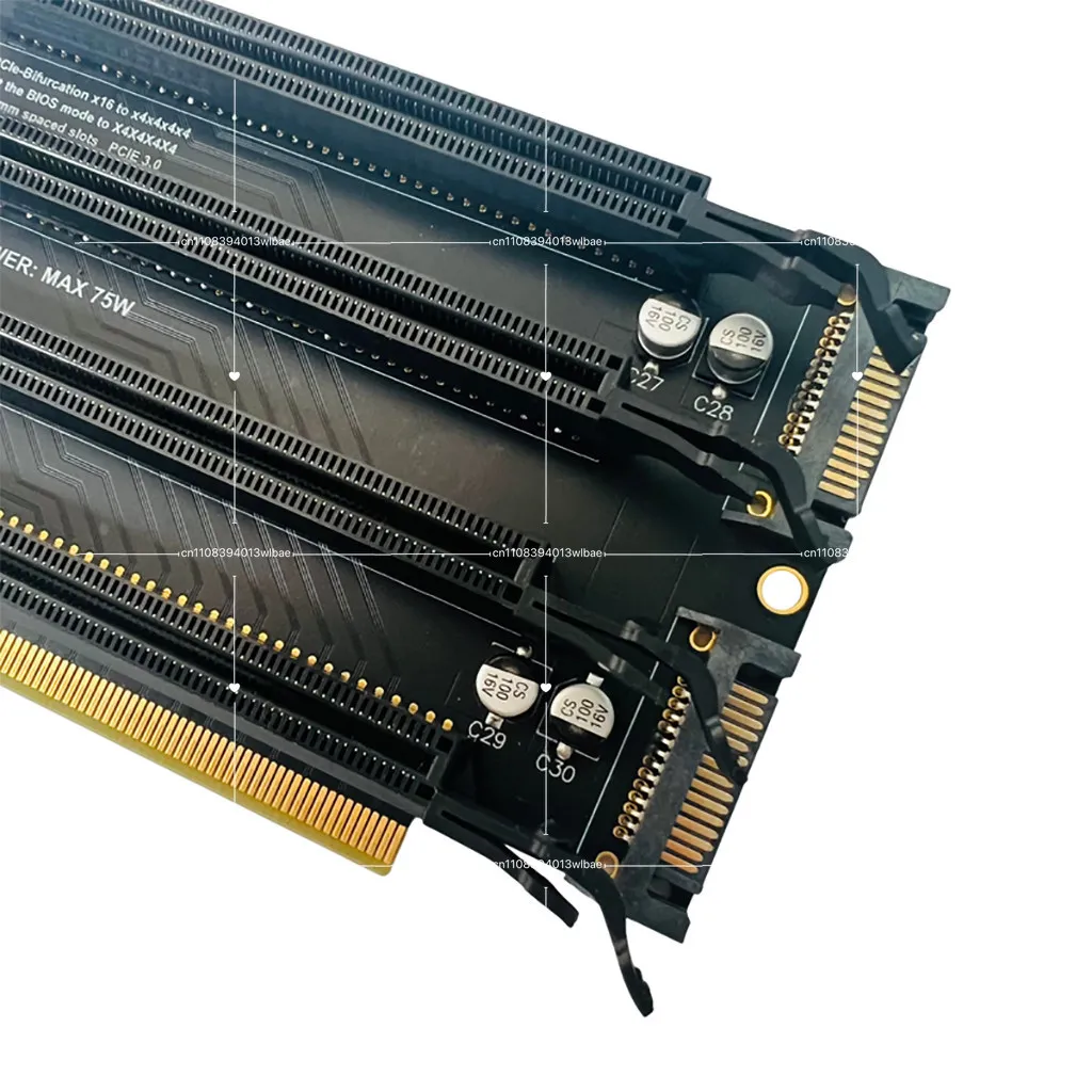 PCIe3.0x16 one to four split card gen3 expansion card X4X4X4X4 adapter card 1 to 4 slots P3A
PCIe3.0x16 one to four split card gen3 expansion card X4X4X4X4 adapter card 1 to 4 slots P3A