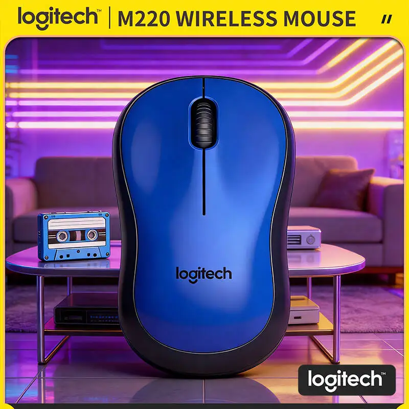 Logitech M220 Silent Wireless Mouse 10m Working Range 2.4GHz USB Link 18-Month Battery Compact Build Office Home Daily Tool